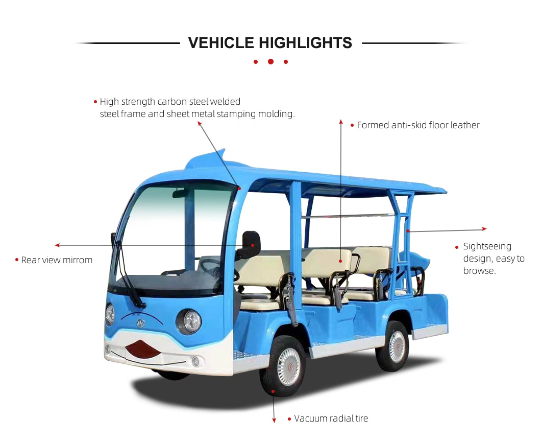 11 Passage L111d-Fb-Cute Fish Style Electric Sightseeing Bus Golf Wholesale Battery Passenger Electric Small Car Mini Car